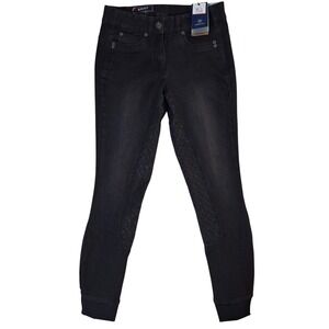 Ariat Halo Jeans Womens 24R Halo Full Seat Stretch Equestrian Black Denim